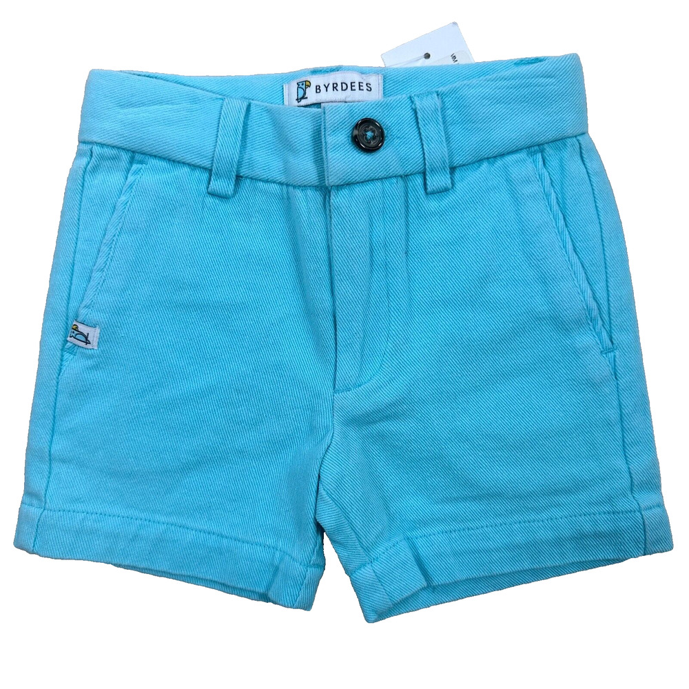 Byrdees Boys Size 12/18 Months Southern Charm Blue Twill Basic Shorts New